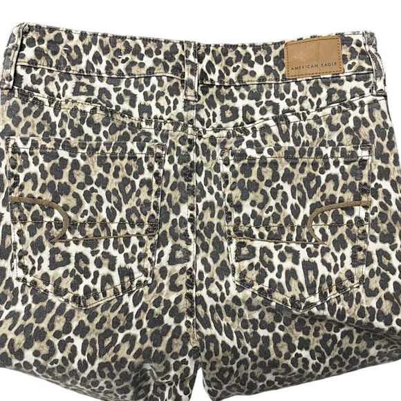 American Eagle leopard denim, High rise, stretch size 4 - Picture 4 of 6